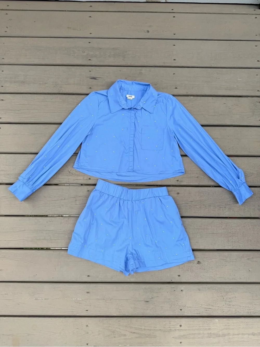 Jason Wu 2 piece shorts and cropped shirt with crystal embellishments size XS